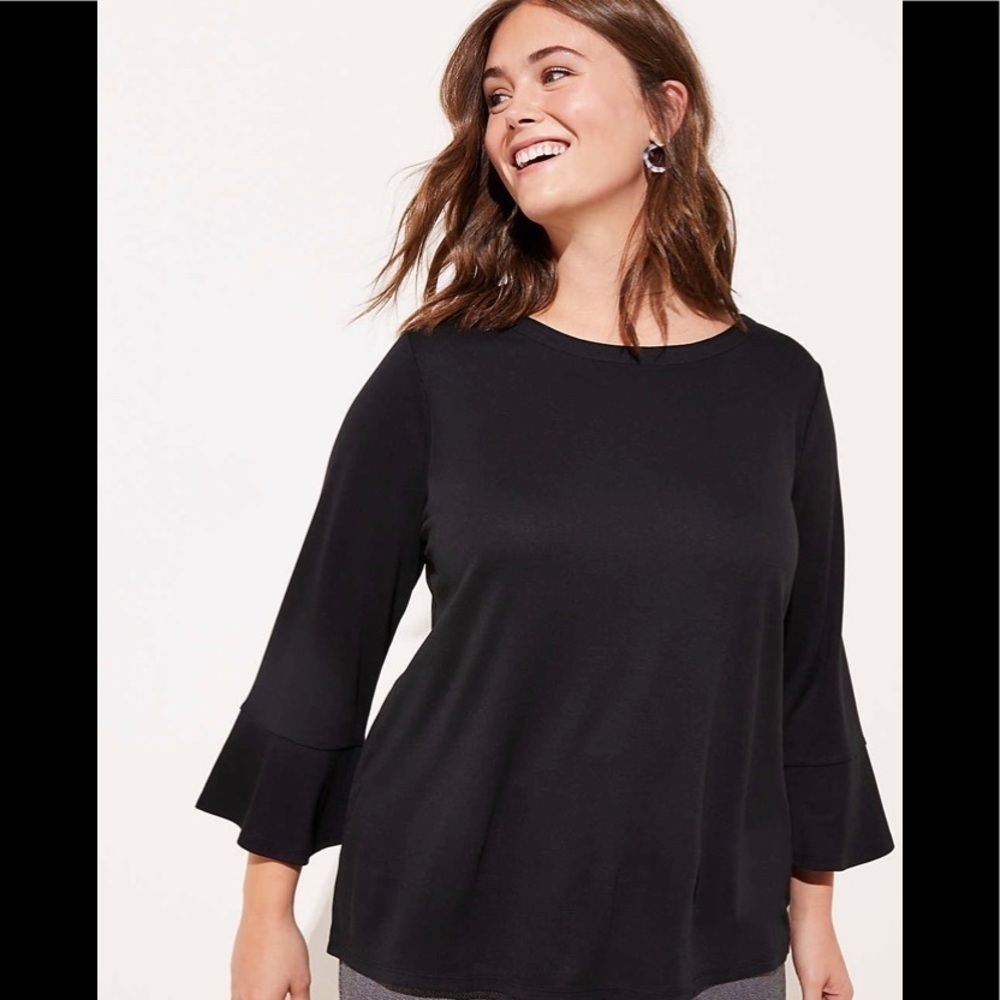 Loft Keyhole Back Bell Cuff Top
